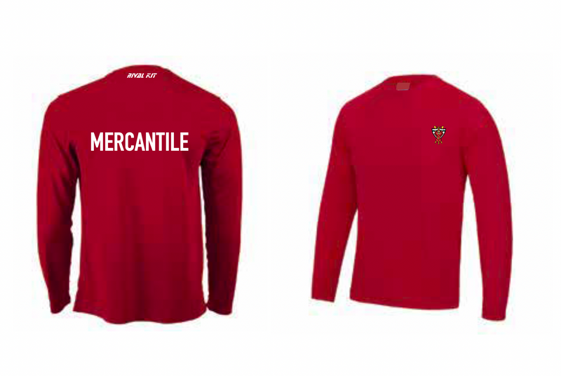 Mercantile Rowing Club Long Sleeve Gym T-shirt - Red