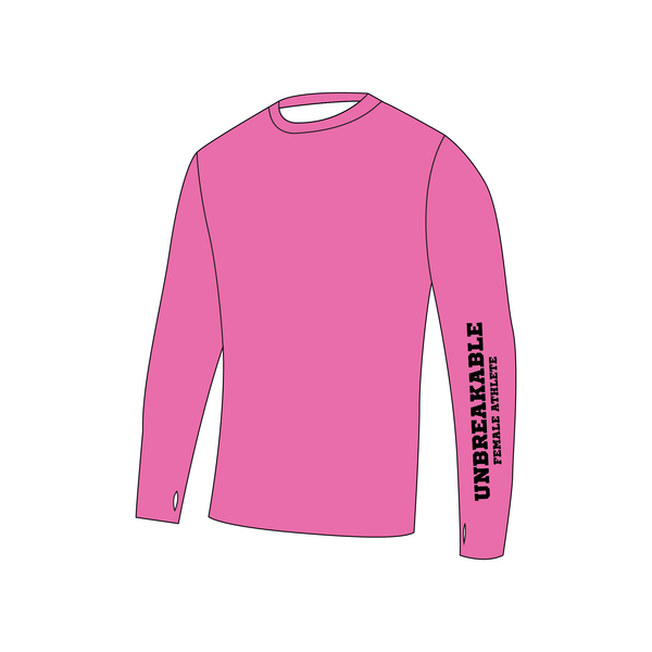 Unbreakable Female Athlete Bespoke Long Sleeve Gym T-Shirt